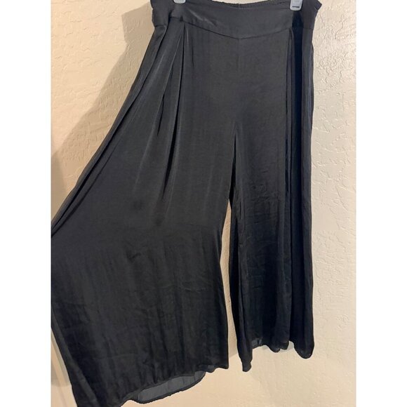 Soft Surroundings Black Perfect Palazzo Wide Leg Scandi Girl Pants - Picture 6 of 14